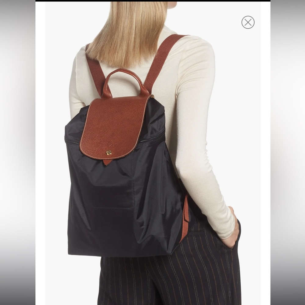 NWT Longchamp large Le Pilage Backpack Navy Blue